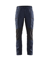 Front view of Blaklader 7153 Women's Stretch Panel Service Pants in a narrow ergonomic fit with elastic waist.