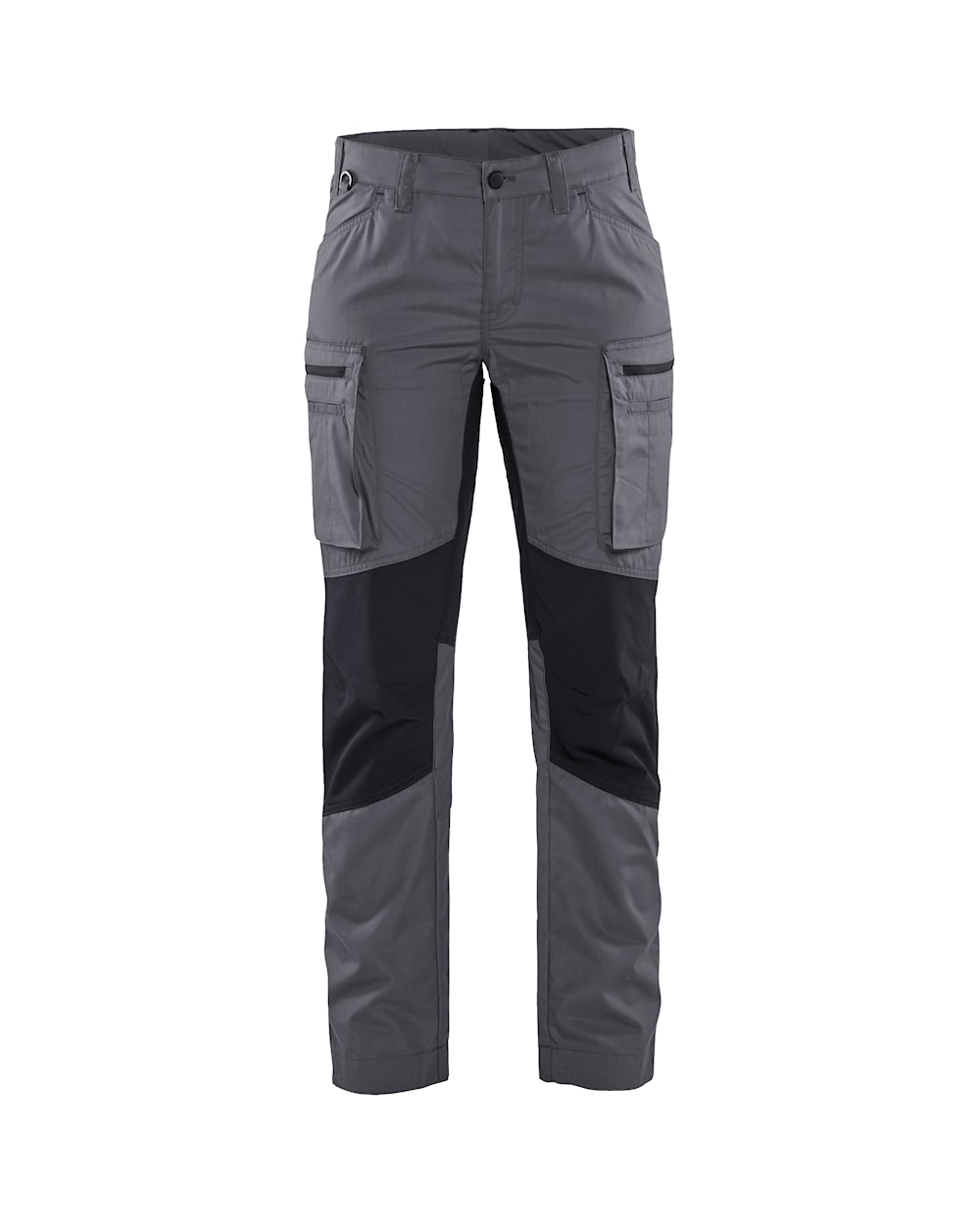 Front view of Blaklader 7153 Women's Stretch Panel Service Pants in a narrow ergonomic fit with elastic waist.