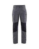Front view of Blaklader 7153 Women's Stretch Panel Service Pants in a narrow ergonomic fit with elastic waist.