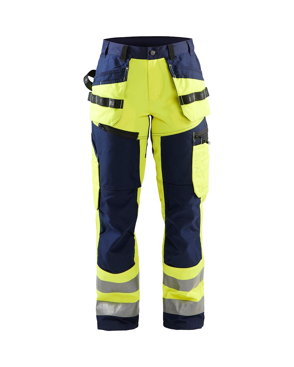 Blaklader 7160 Women's Hi-Vis Work Pants - Navy/Yellow Hi-Vis