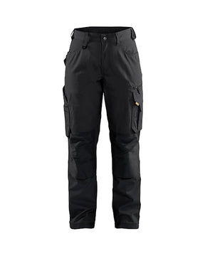 Front view of Blaklader 7169 women's ripstop work pants featuring floating nail pockets and a stretch-material gusseted crotch for mobility.