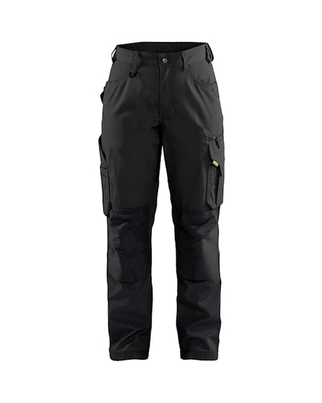 Front view of Blaklader 7169 women's ripstop work pants featuring floating nail pockets and a stretch-material gusseted crotch for mobility.