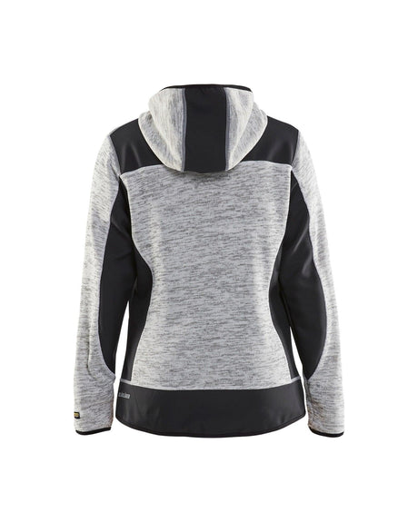 Blaklader 4931 Women's Knitted Hoodie Jacket - Grey Melange/Black/Red - Trusted Gear Company LLC