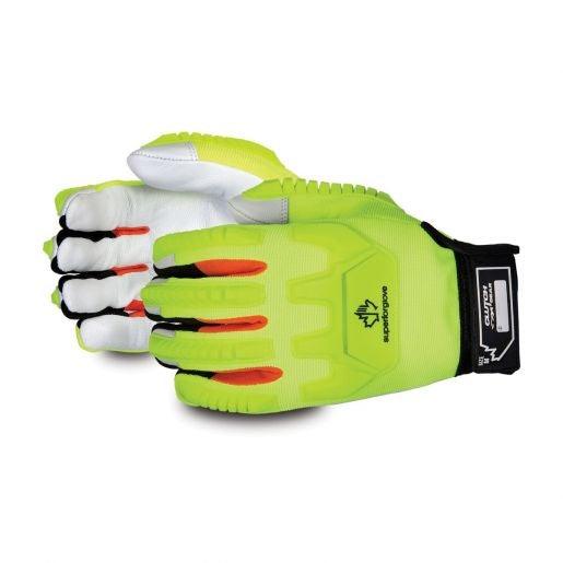 Clutch Gear® Mechanics Hi-Vis Impact-Resistant Glove with Goat-Grain Palms - Trusted Gear Company LLC