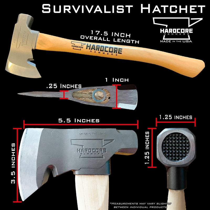 Hardcore Blackened Survivalist Hatchet - Zombie - Trusted Gear Company LLC