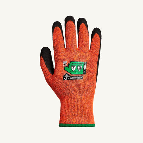 Dexterity® Cut-Resistant Winter Glove With Crinkle Grip Latex Palms - Orange - Trusted Gear Company LLC