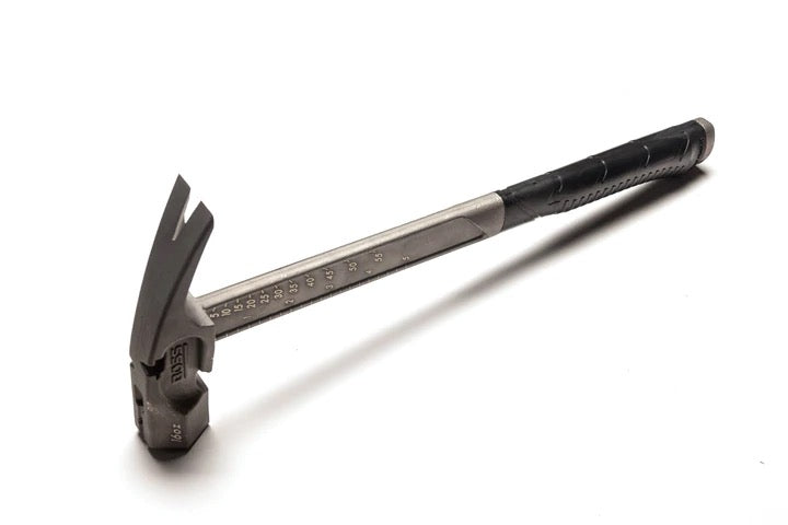 Boss Hammer Construction Grade Ti64 Titanium Hammer with Tough-Fiber  Shock-Absorbing Fiberglass Handle - 16 oz, No-Slip Grip, Milled Faced -  BH16TIPFM